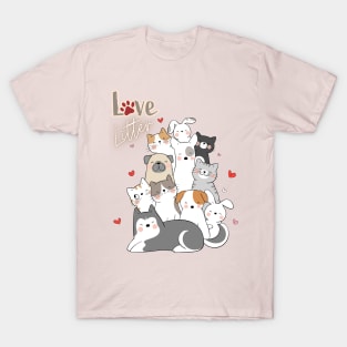 Love Litter Cats and Dogs T-Shirt